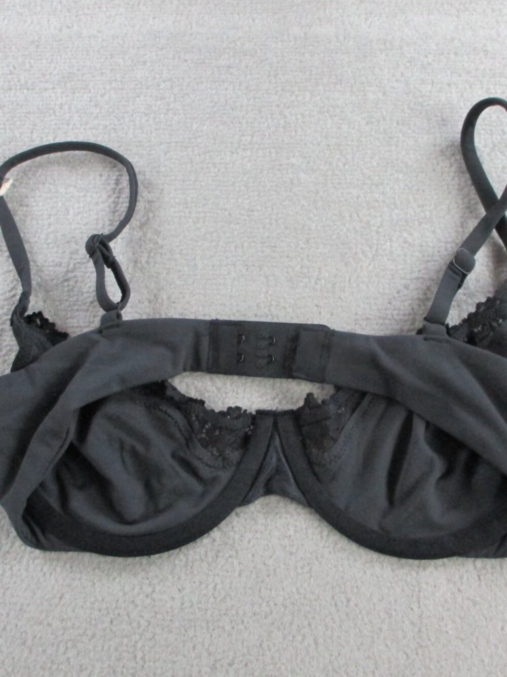 SKIMS Fits Everybody Lace Underwire Bra Womens 34C Onyx Black Scoop Sexy NEW - Picture 3 of 7